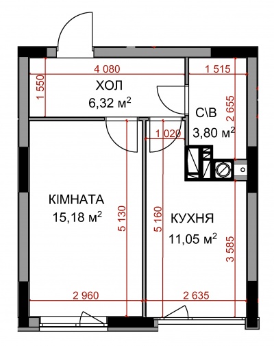 Квартира 1Є